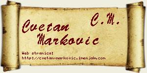Cvetan Marković vizit kartica